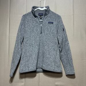 Patagonia Women's Better Sweater 1/4 Zip Fleece Pullover Medium Heather Gray